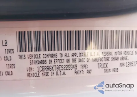 2014 Ram 1500 Tradesman from USA, damaged, VIN 1C6RR6KT0ES229949
